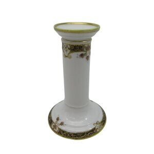 RC Nippon Hand-Painted Ceramic Candlestick Candle Holder With Gold Trim